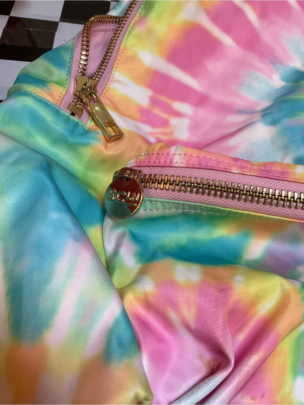 Stoney Clover Lane Pastel Tie-Dye Backpack - Pink, Blue, Yellow, Green - Picture 2 of 8